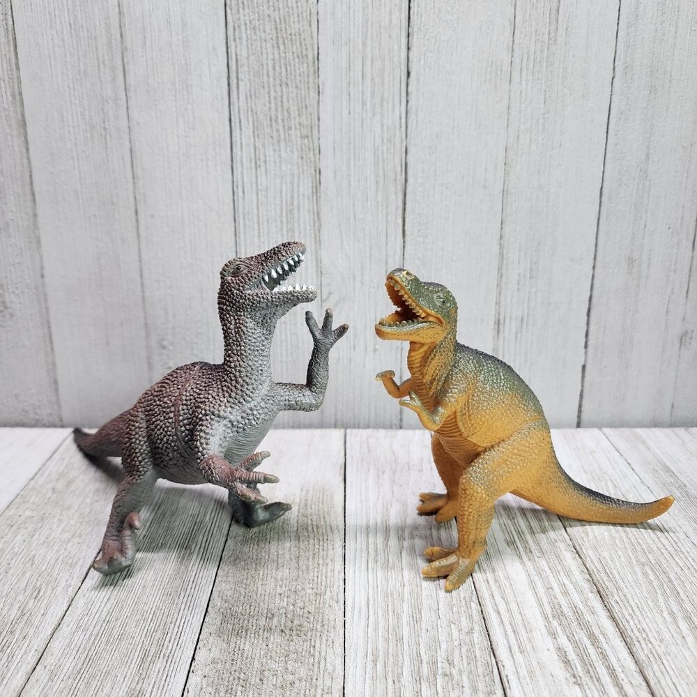 Boley Tyrannosaurus Velociraptor Dinosaurs Detailed Figure Realistic - Set Of 2